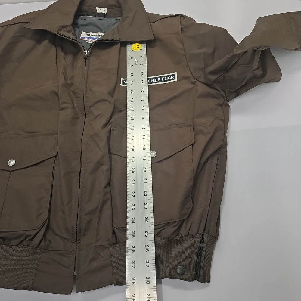 Vintage Blauer USA Brown Bomber Jacket Chief Engr Michael XL 48-50 Deadstock New